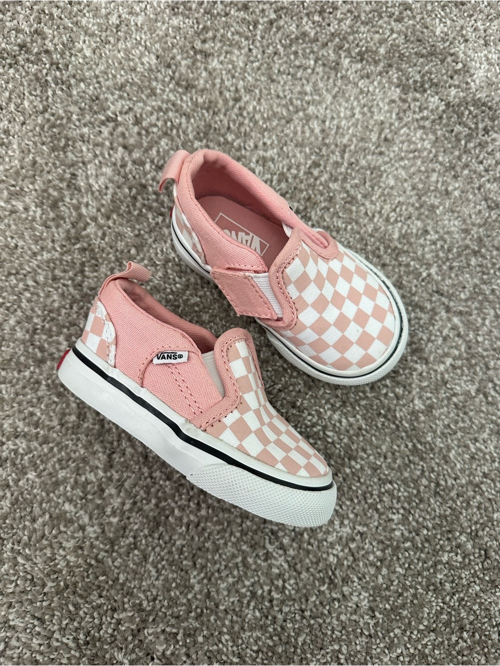 Toddler Vans Slip-On Checkerboard Shoes - Pink/White size 4.0